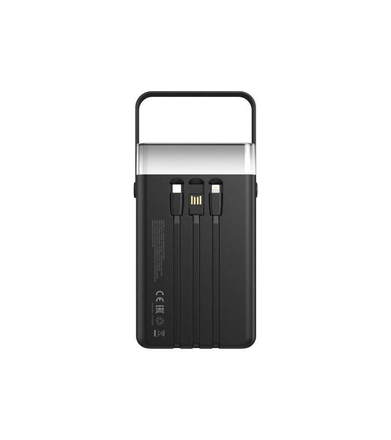 100.000 mAh Süper Kapasiteli LED Işıklı Powerbank – PD 30W / SCP 22.5W Hızlı Şarj, 3 Dahili Kablo, Dijital Ekran