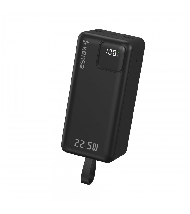 50.000 mAh Hızlı Şarj Powerbank - 22.5W SCP, 20W PD + QC, Dahili USB-C & Lightning Kablolar, USB-C & USB-A Portlu Hızlı Şarj