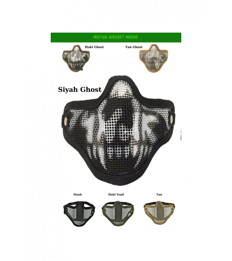Airsoft Yüz Maskesi Tan Ghost Koruyucu Pro Çelik Tel Maske Airsoft Yüz Maskesi Tan Ghost Koruyucu Pro Çelik Tel Maske