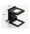 Nikula-28x28 Mm Katlanır Sayaçlı Metal Lüp, 2 LED Işıklı Büyüteç Tekstil Th9005A