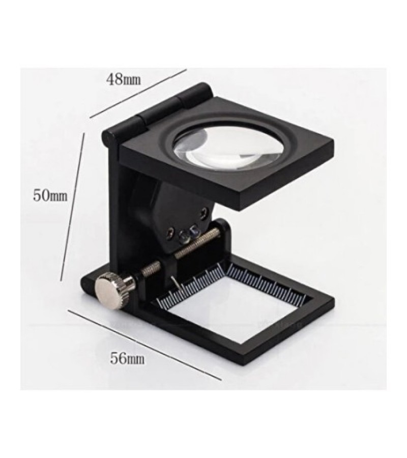 Nikula-28x28 Mm Katlanır Sayaçlı Metal Lüp, 2 LED Işıklı Büyüteç Tekstil Th9005A