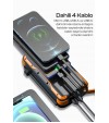 4 Panelli Güneş Enerjili 20000mAh Powerbank – Dahili 4 Kablo, LED El Feneri ve SOS Işığı, 20W Hızlı Şarj Destekli, Suya ve Darbelere Dayanıklı